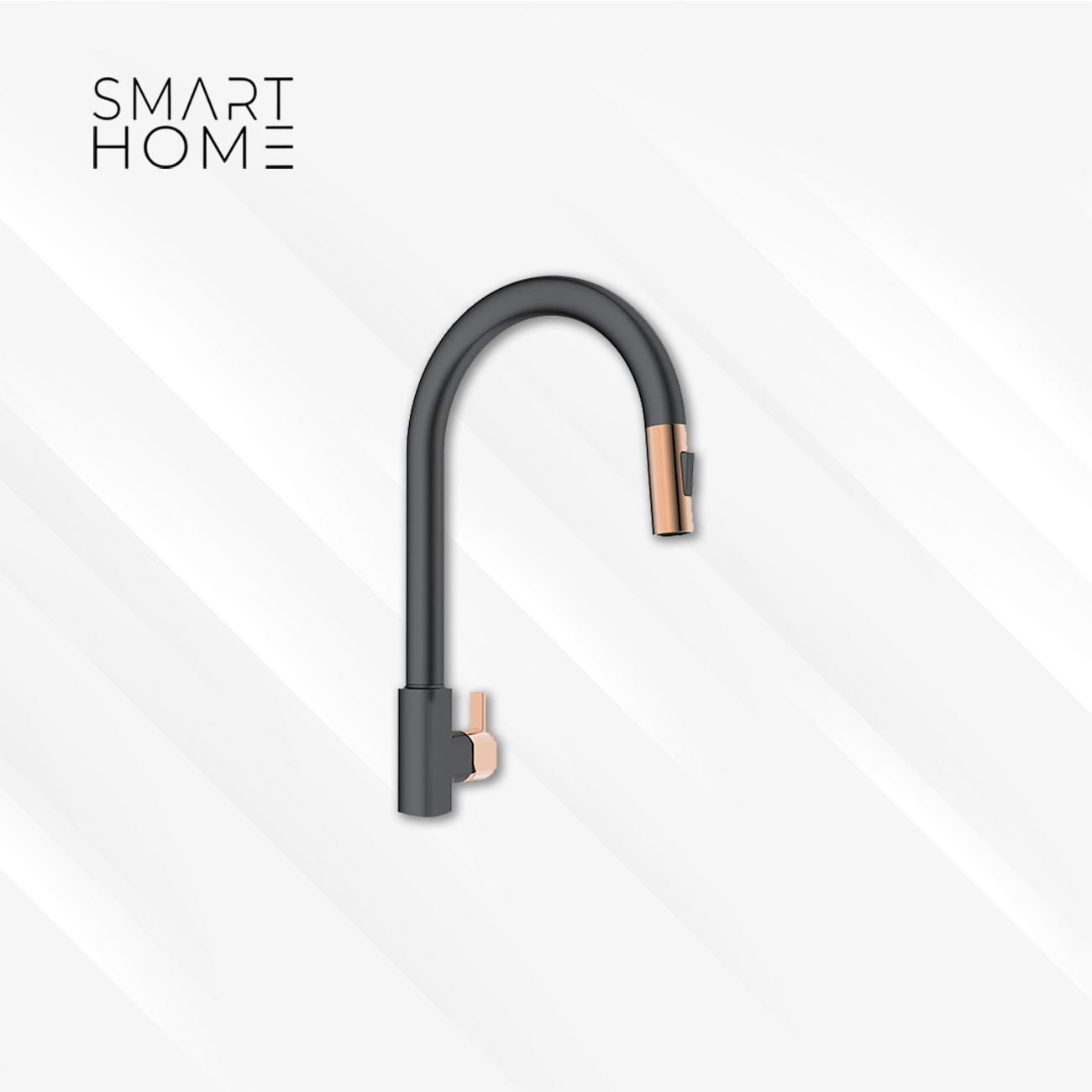Grifo Retractil Negro con Gold Rose